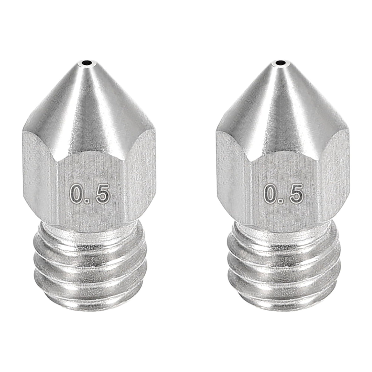 0.5mm 3D Printer Nozzle, Fit for MK8 Extruder Head, for 1.75mm Filament Stainless Steel 2pcs