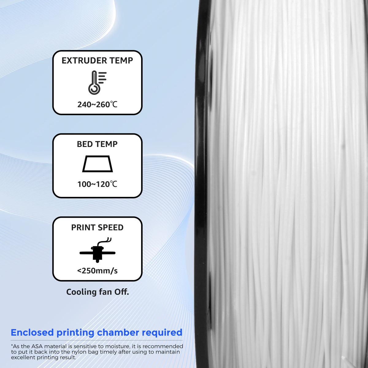 Flashforge ASA Filament 1.75mm, 1KG/2.2lbs ASA 3D Printer Filament, Burnt Titanium