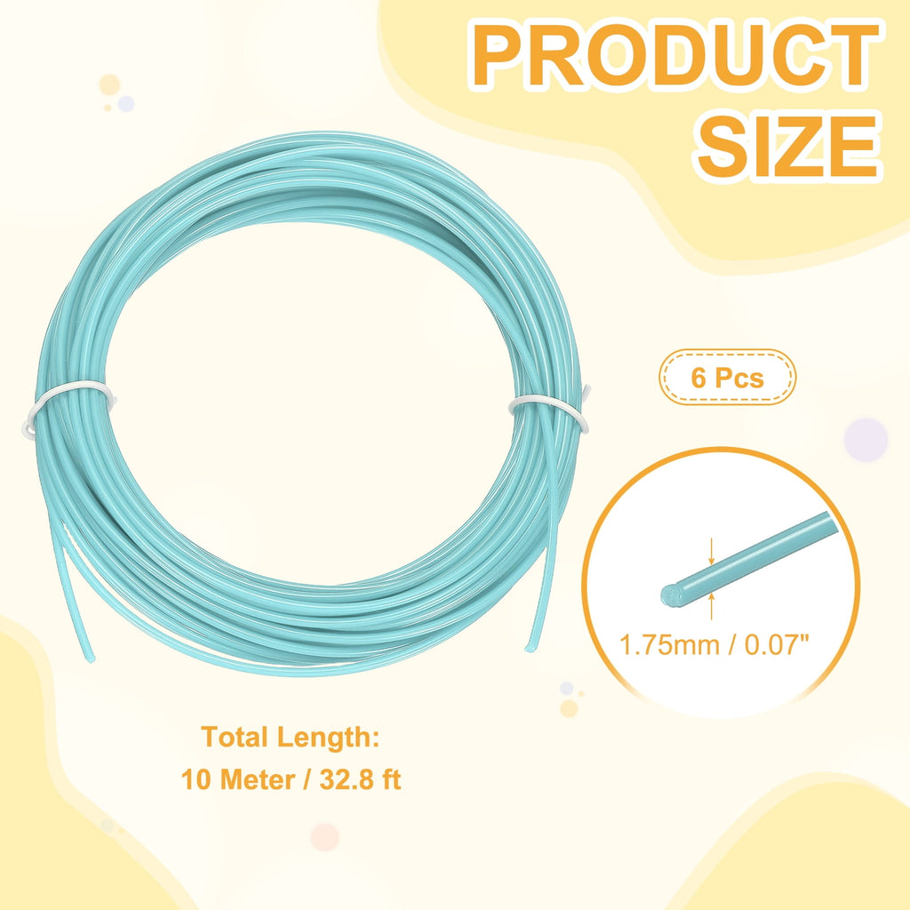 Uxcell 3D Pen Filament 6Pcs 1.75mm Total Length 196.8 Feet Powder Blue PLA, 3D Pen Filament Refills Low Warping, for Creating Pictures Printed Model Printing Pen