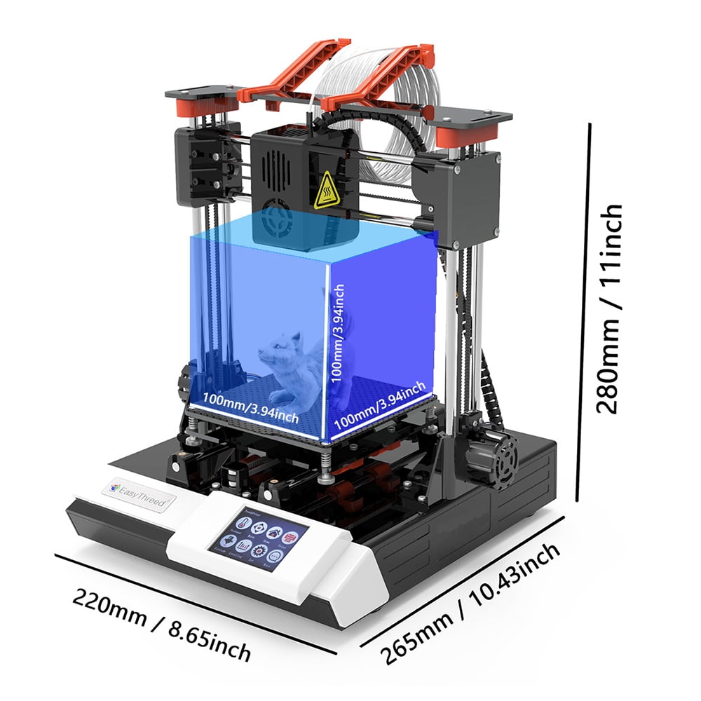 Open Box EasyThreed K6 3D Printer for Kids and Beginners, Desktop FDM 3D Printer with 2.4'' Touchscreen Control, 10m PLA Filament, Quick Assembly, Print Size 3.94x3.94x3.94in