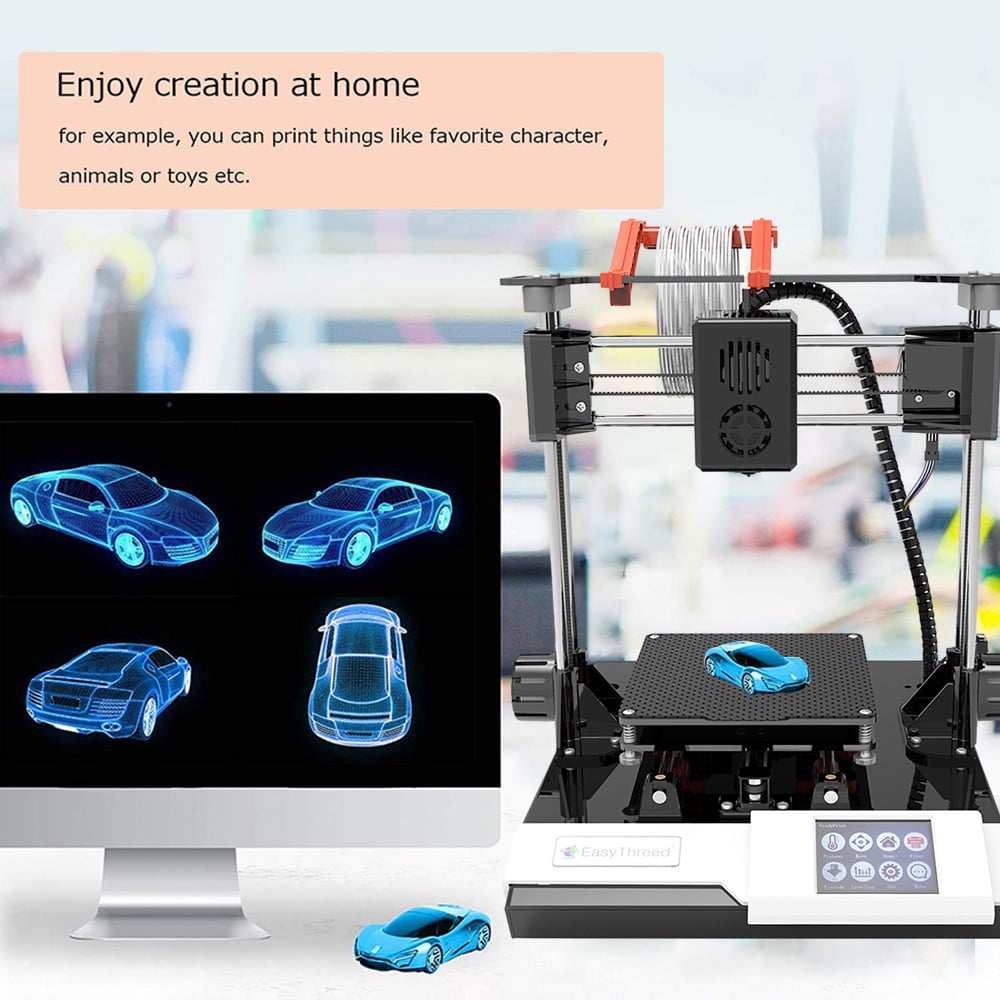 EasyThreed K6 3D Printer for Kids and Beginners, Desktop FDM 3D Printer with 2.4'' Touchscreen Control, 10m PLA Filament, Quick Assembly, Print Size 3.94x3.94x3.94in
