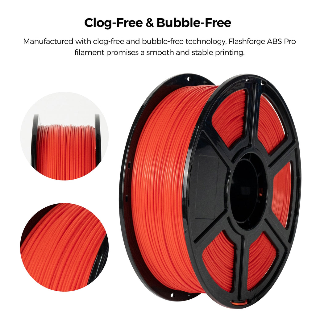 Flashforge ABS Pro Filament 1.75mm, 1KG/2.2lbs ABS Pro 3D Printer Filament, Black