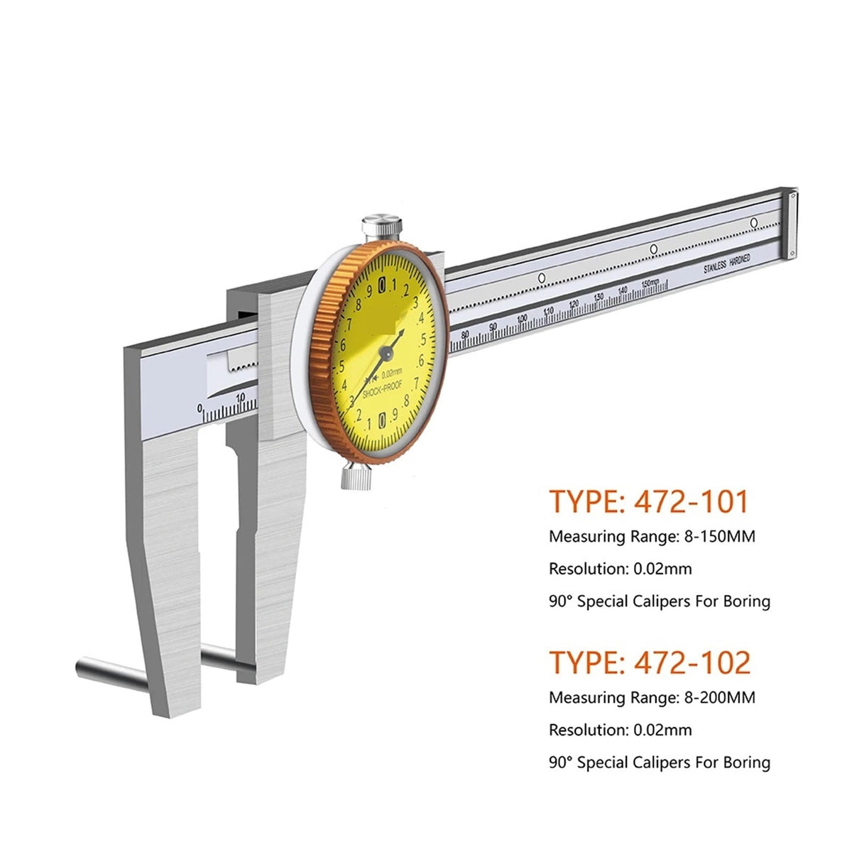 90 Degree Precision Electronic Stainless Steel Boring Special Caliper Inner Diameter Measurement Tool Aperture Digital Caliper