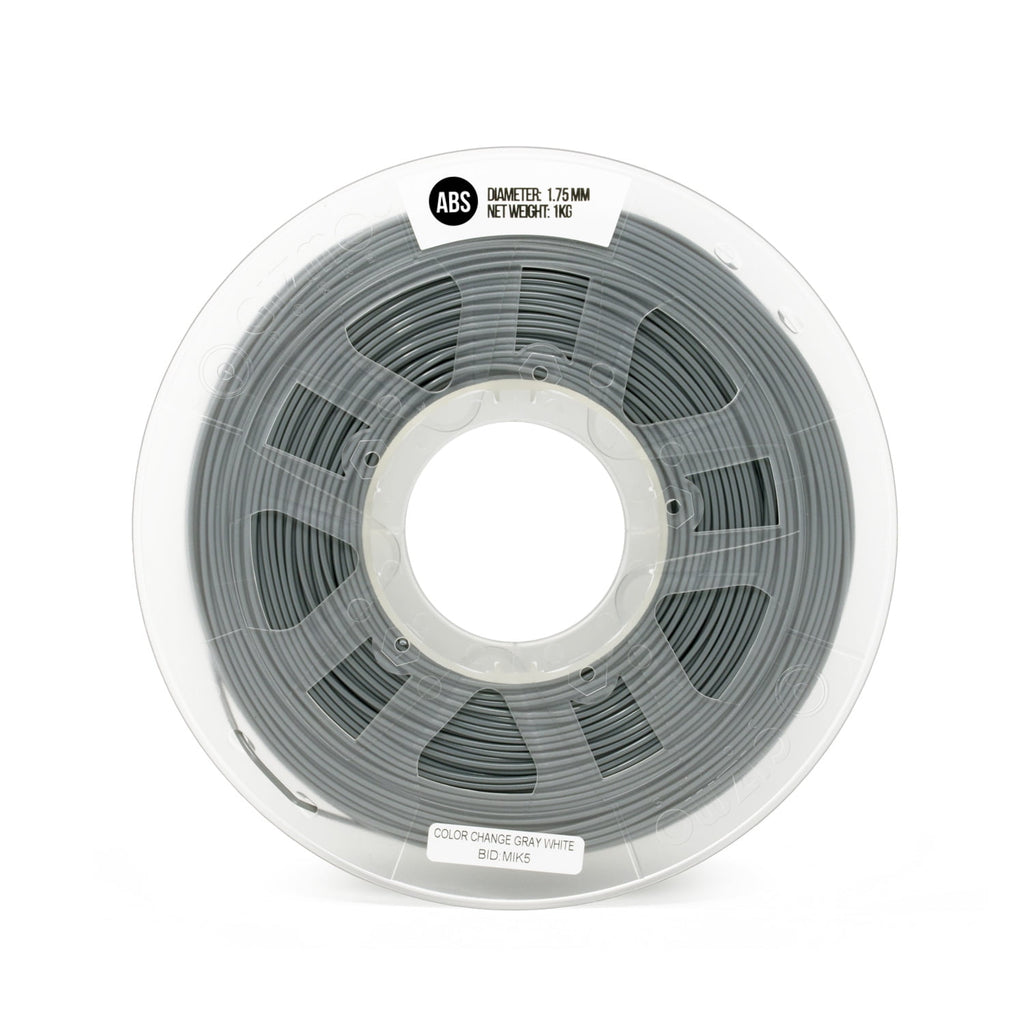 Gizmo Dorks 3mm (2.85mm) Heat Activated Color Change ABS Filament for 3D Printers 1 kg, Gray to White