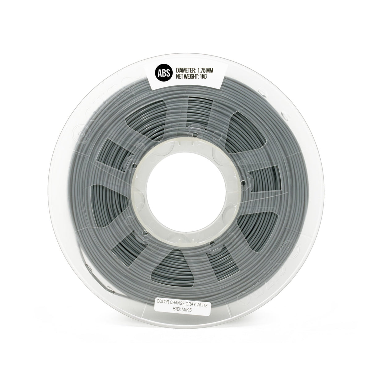 Gizmo Dorks 3mm (2.85mm) Heat Activated Color Change ABS Filament for 3D Printers 1 kg, Gray to White