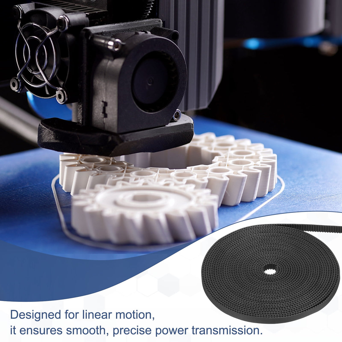 Uxcell Rubber 2GT Timing Belt 6x5000mm 2mm Pitch 2mm Thick Black Open Loop Pulley Timing Belt for 3D Printer