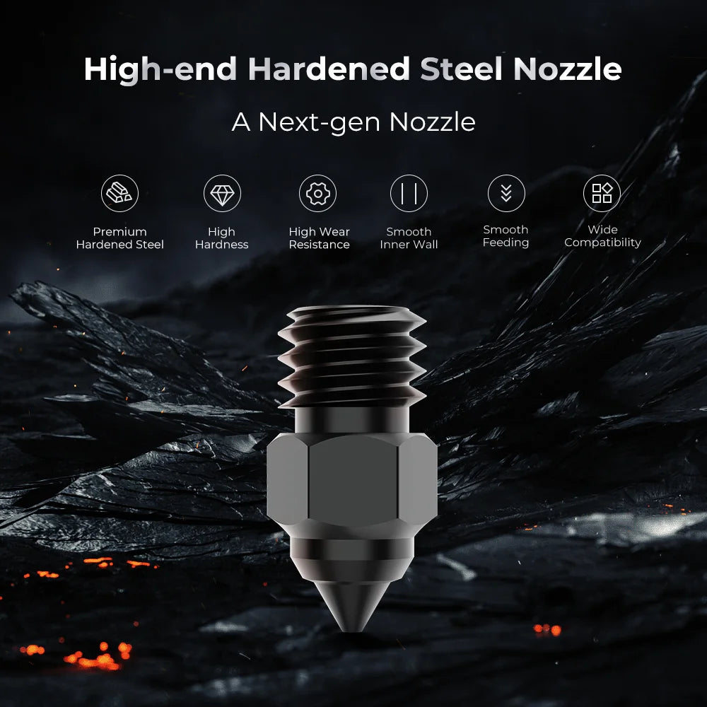 Creality 8PCS High-end Hardened Steel Nozzle Kit, 0.25, 0.4, 0.6, 0.8mm High Hardness and Wear Resistance Nozzles for Ender-3/3 Pro/V2/Neo/Max/S1, Ender 5/Pro/Plus, CR-6 SE, CR-10 3D Printers