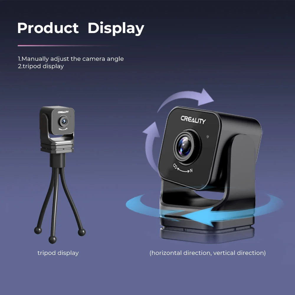 Creality Official 3D Printer Nebula Camera Night Vision Function Remote Monitoring WiFi Connection Auto Generate Time-lapse Photography Live Camera 24-Hour 3D Print Monitoring for 3D Printer Ender-3