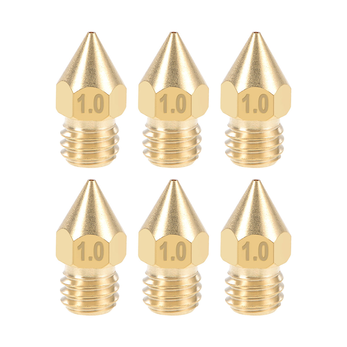 0.8mm 3D Printer Nozzle Head M6 Thread for MK8 1.75mm Extruder Print, Brass 6pcs