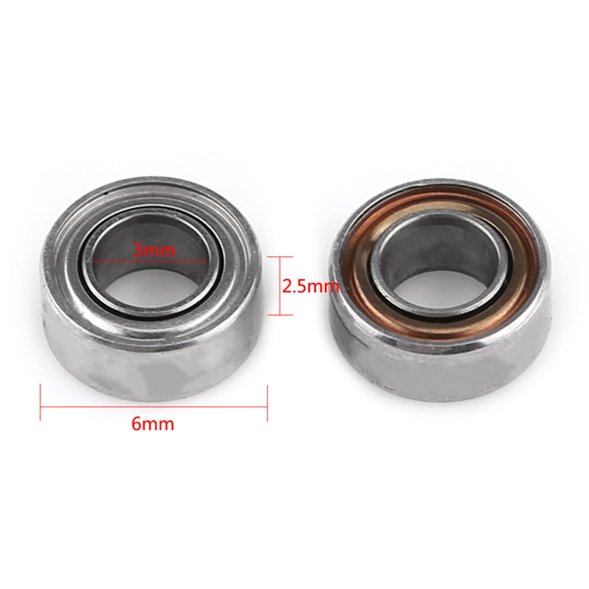 10pcs MR63ZZ Double Shielded Miniature Ball Bearings, 3x6x2.5mm / 0.12x0.23x0.09 inches for 3D Printers, Quadcopters, and Hobby Projects