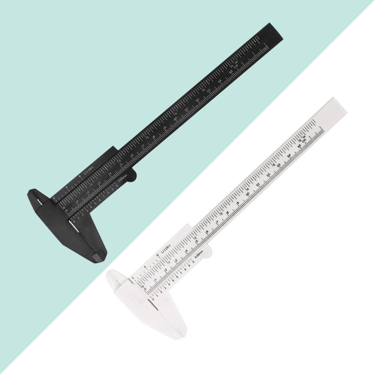 LOLIPPYY 2-Pack Lightweight Plastic 150mm Caliper Gauge for Accurate Step Depth and External Measurements