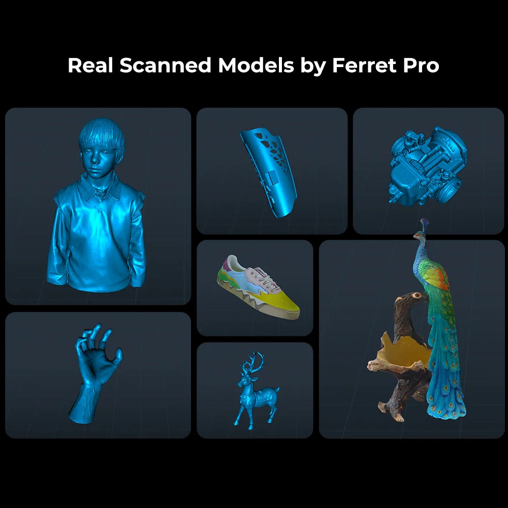 Creality CR-Scan Ferret Pro 3D Scanner for 3D Printing & Modeling, Fast Scan with 0.1 MM Accuracy ASIC Chipset Full-Color Scanning Portable Handheld Scanner for iOS Mac Win 10 11 Android