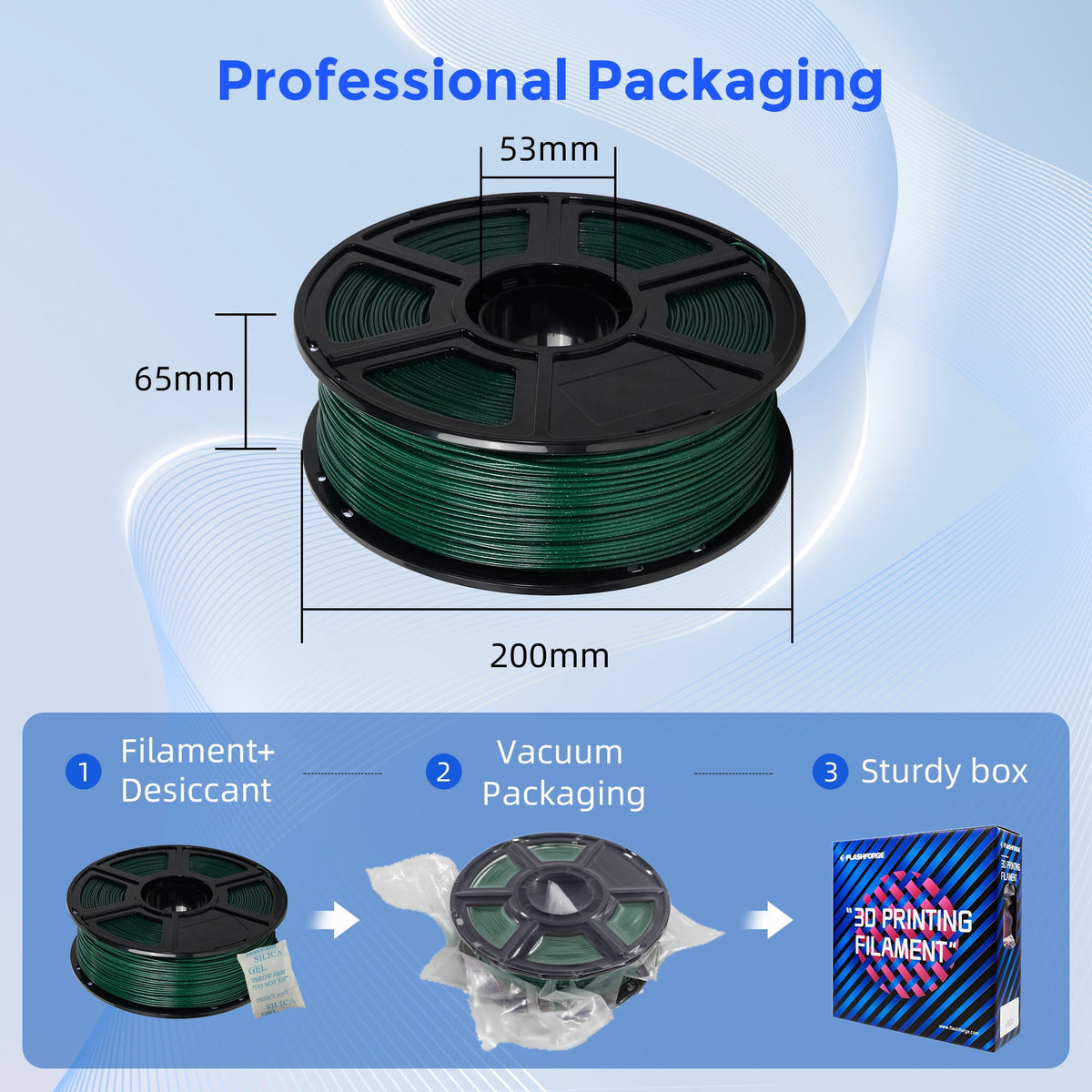 Flashforge ASA Filament 1.75mm, 1KG/2.2lbs UV Resistant ASA 3D Printer Filament with Satin Finish, Natural