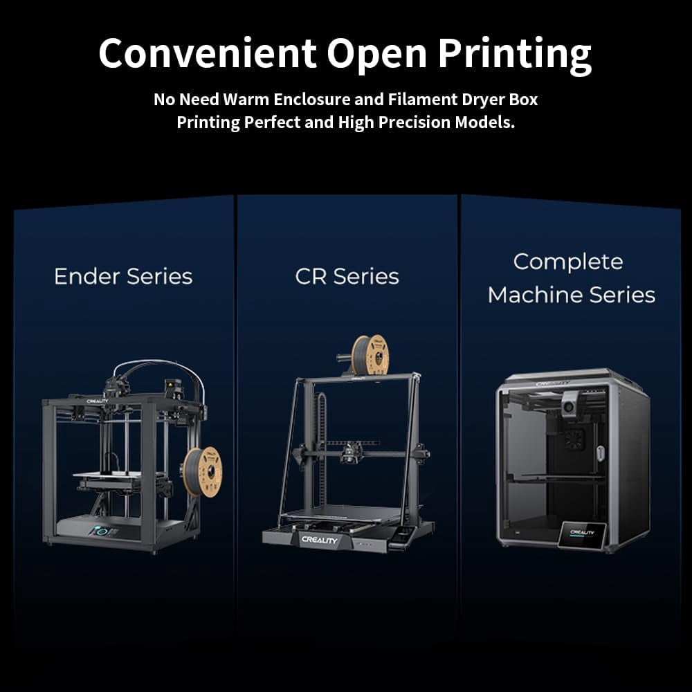 Creality Hyper ABS Filament 3D Printer Filament 1.75mm 350mm/s High-Speed Printing Dimensional Accuracy ± 0.05 mm 2.2lbs Compatible with Most 3D Printers, White