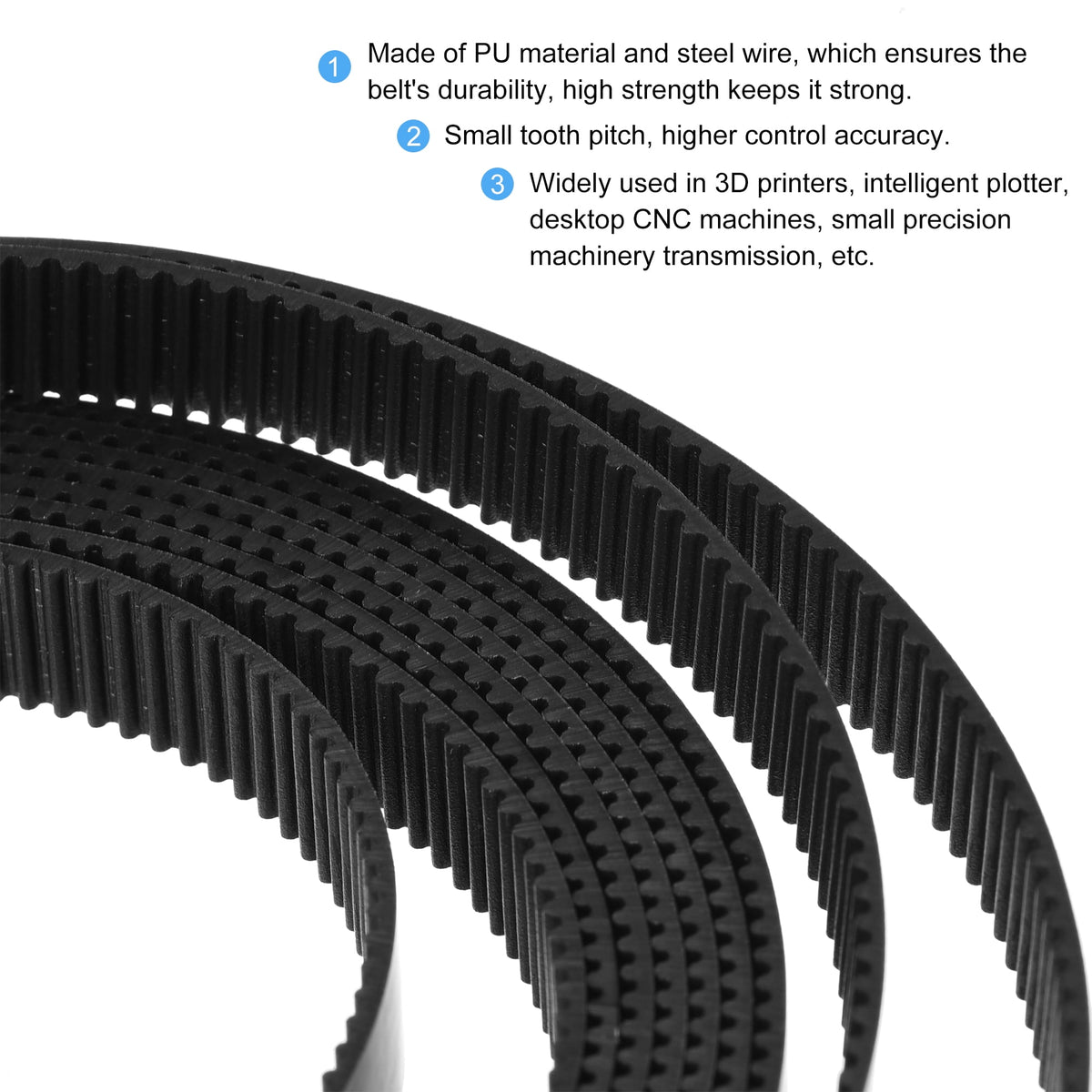 Uxcell Black Timing Belt 3 Meter Circumference 6mm Width Opening Fit Synchronous Pulley Wheel for 3D Printer