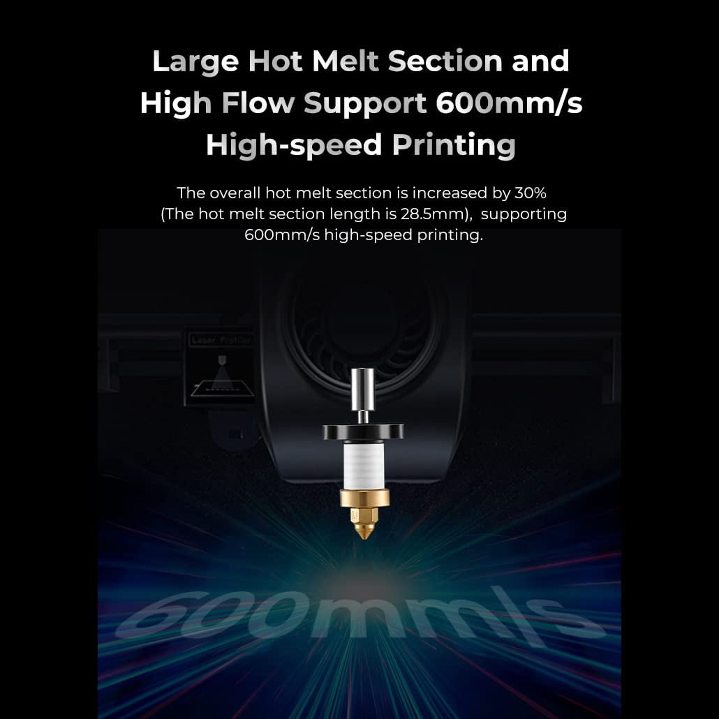 Creality K1 Ceramic Heating Block Kit, 3D Printer 300℃ High Temperature 60W Fast Heating Titanium Alloy Throat Tube Hotend Heat Block Kit with 0.4mm Nozzles for K1, K1 Max 3D Printer