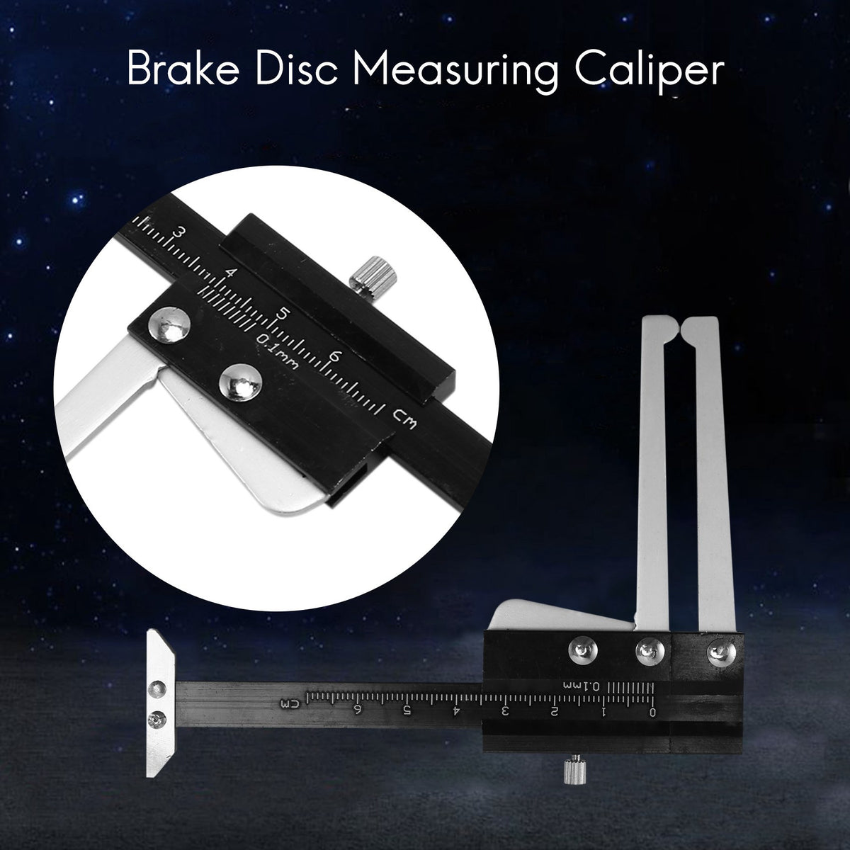 Disc Brake Rotor Thickness Caliper 0-60mm Gauge Gage Micrometer Measuring Tool