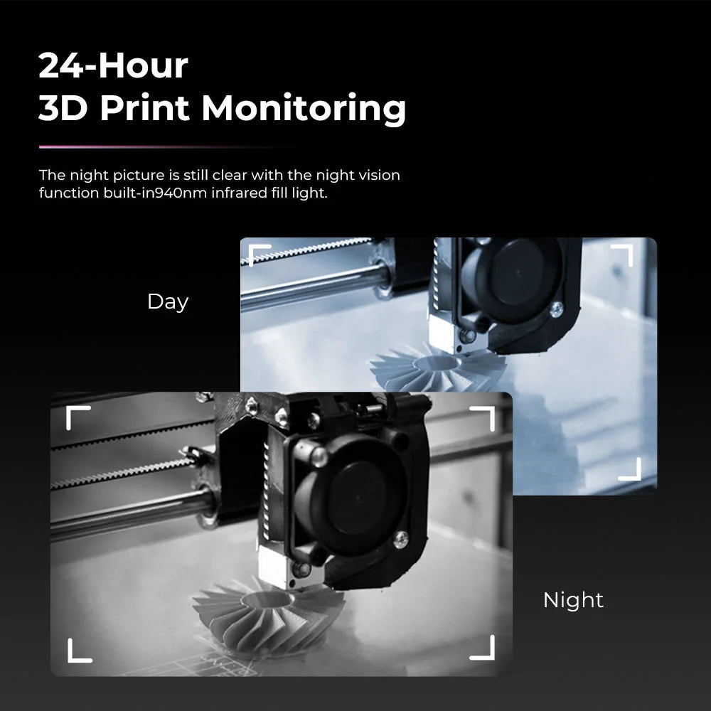 Creality Official 3D Printer Nebula Camera Night Vision Function Remote Monitoring WiFi Connection Auto Generate Time-lapse Photography Live Camera 24-Hour 3D Print Monitoring for 3D Printer Ender-3