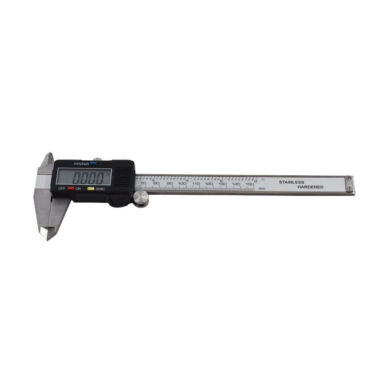 0-6 inch LCD Electronic Digital Vernier Caliper Stainless Steel Fraction inch Millimeter Conversion Micrometer Gauge for Length Width Depth Inner Diameter Outer Diameter