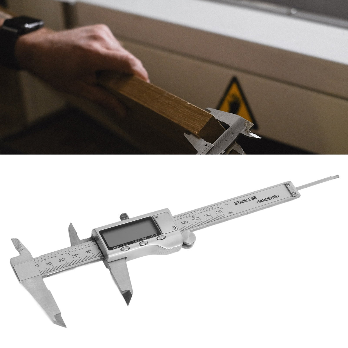 BIMZUC Digital Vernier Caliper Stainless Steel 0-6 in / 0-150 mm High Accuracy Electronic Measuring Tool