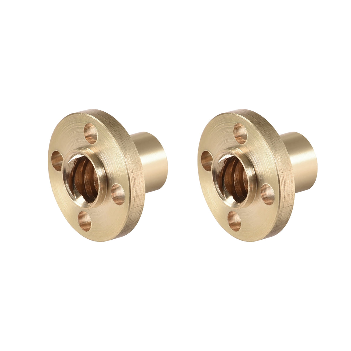 Uxcell 8mm Pitch 2mm Flange Trapezoidal T8 Screw Brass Nut for 3D Printer 2Pcs