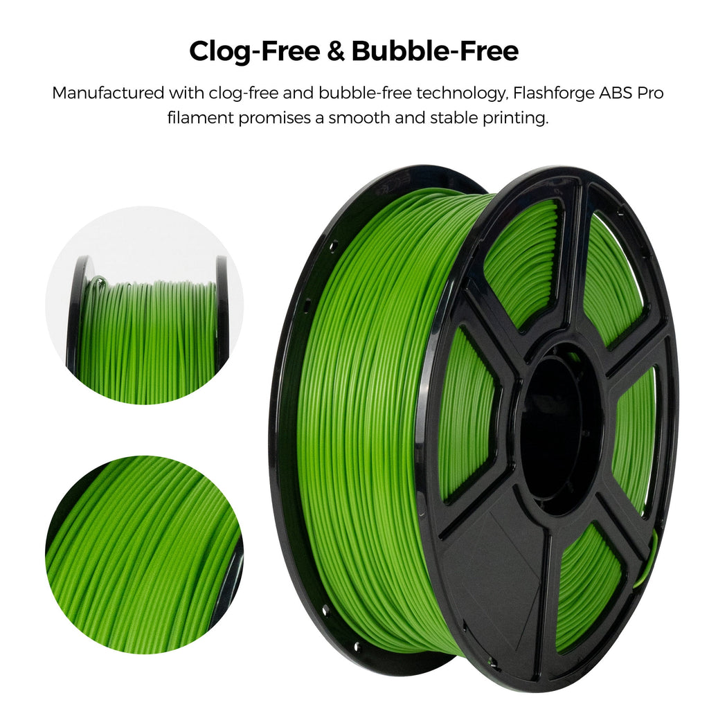 Flashforge ABS Pro Filament 1.75mm, 1KG/2.2lbs ABS Pro 3D Printer Filament, Green