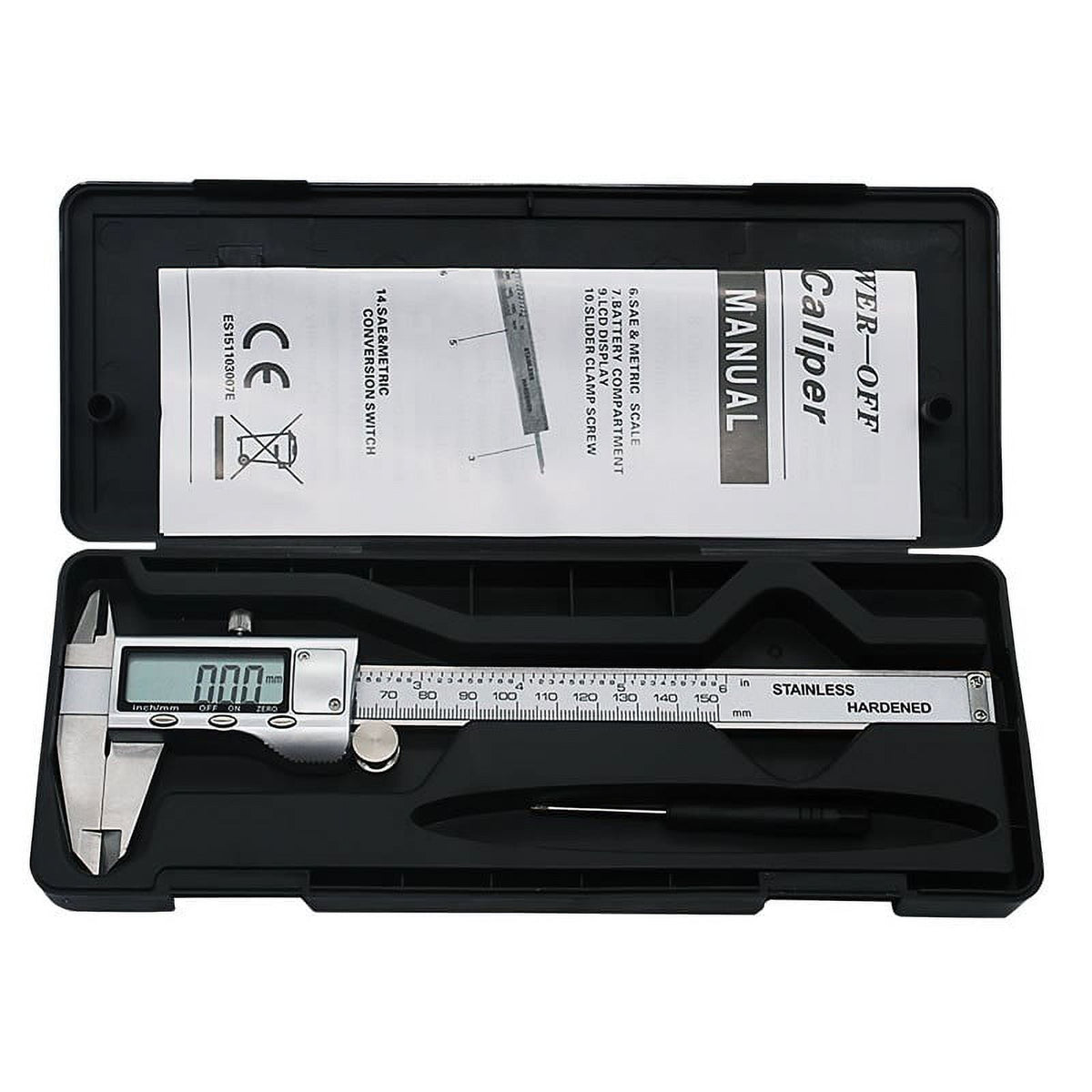 Stainless Steel Digital Vernier Calipers, High-Precision Calipers 0-150Mm Replac With Battery Fangkenuo