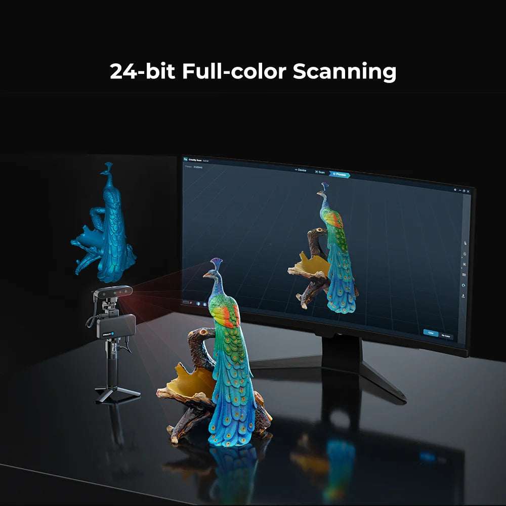 Creality CR-Scan Ferret Pro 3D Scanner for 3D Printing & Modeling, Fast Scan with 0.1 MM Accuracy ASIC Chipset Full-Color Scanning Portable Handheld Scanner for iOS Mac Win 10 11 Android