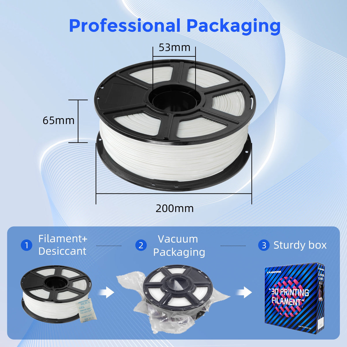Flashforge ASA Filament 1.75mm, 1KG/2.2lbs UV Resistant ASA 3D Printer Filament with Satin Finish, Natural