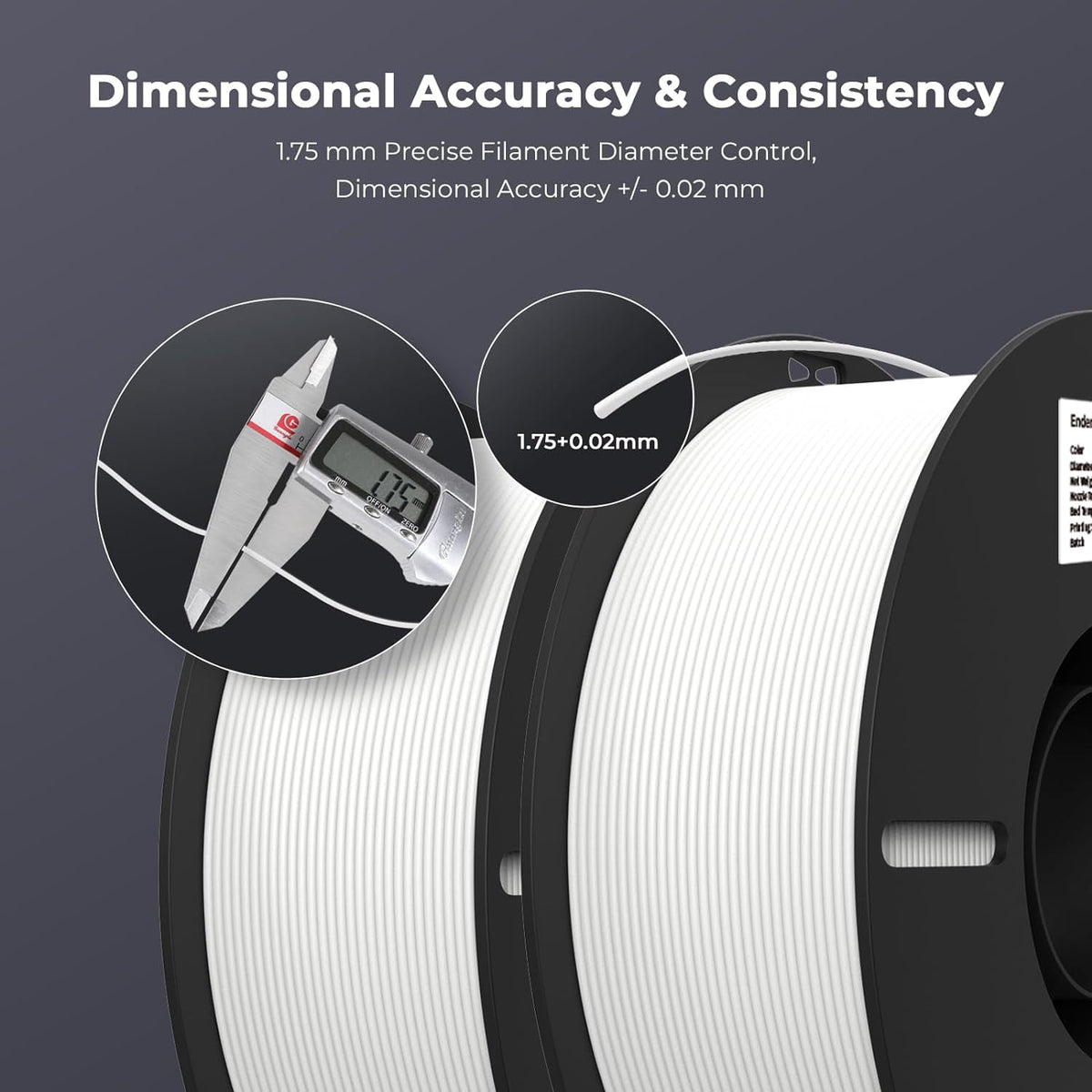 2-Pack Creality 3D Printer Filament, 1.75mm PLA Filament Bundle 2kg for 3D Printing, Ender PLA Filament No-Tangling, Strong Bonding & Overhang Performance, Accuracy +/- 0.02mm, Black & White