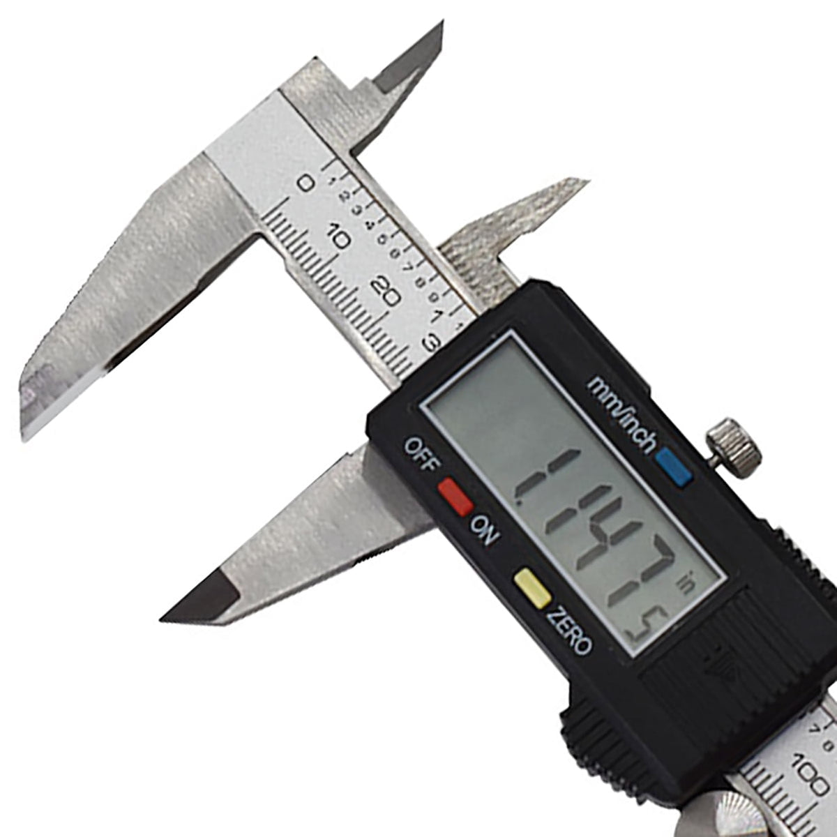 0-6 inch LCD Electronic Digital Vernier Caliper Stainless Steel Fraction inch Millimeter Conversion Micrometer Gauge for Length Width Depth Inner Diameter Outer Diameter