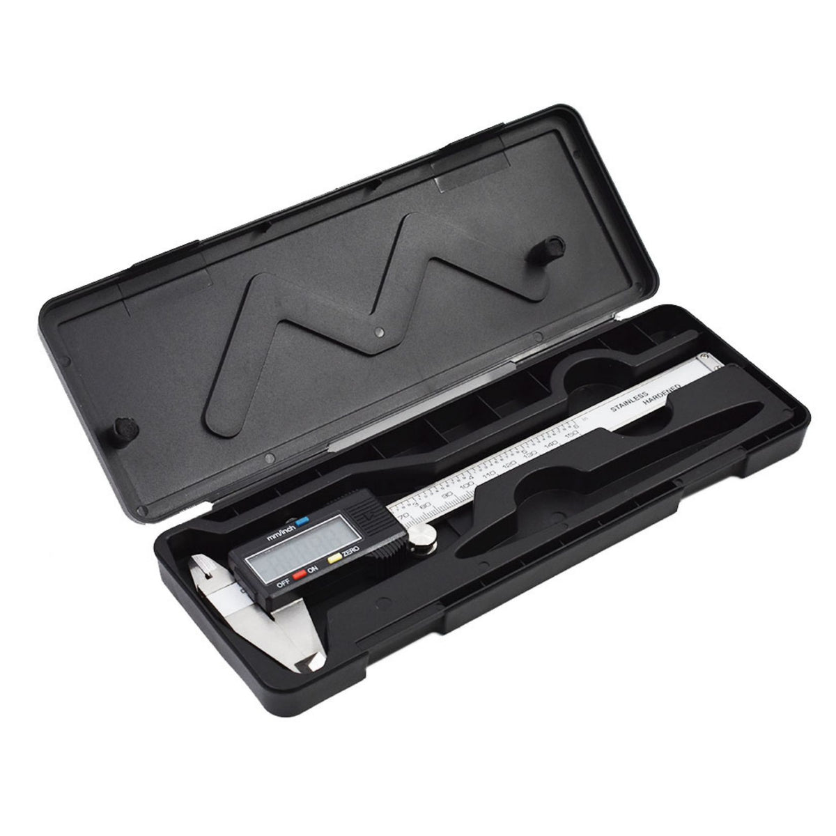 0-6 inch LCD Electronic Digital Vernier Caliper Stainless Steel Fraction inch Millimeter Conversion Micrometer Gauge for Length Width Depth Inner Diameter Outer Diameter