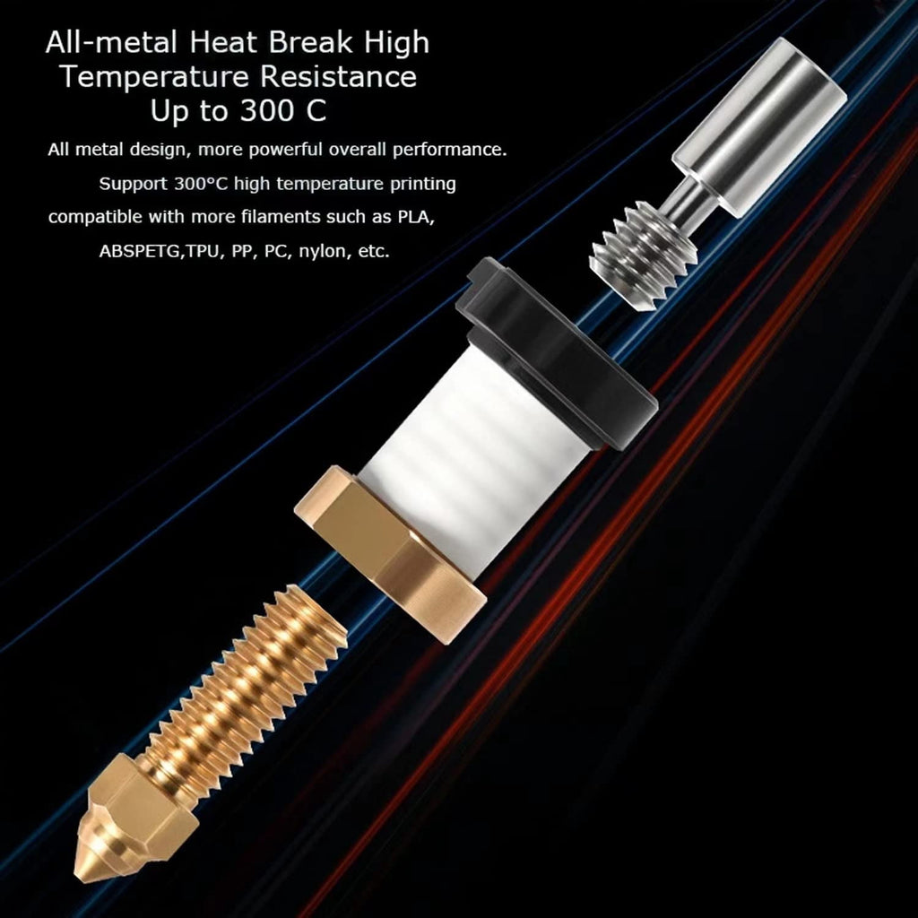 Creality K1 Ceramic Heating Block Kit, 3D Printer 300℃ High Temperature 60W Fast Heating Titanium Alloy Throat Tube Hotend Heat Block Kit with 0.4mm Nozzles for K1, K1 Max 3D Printer