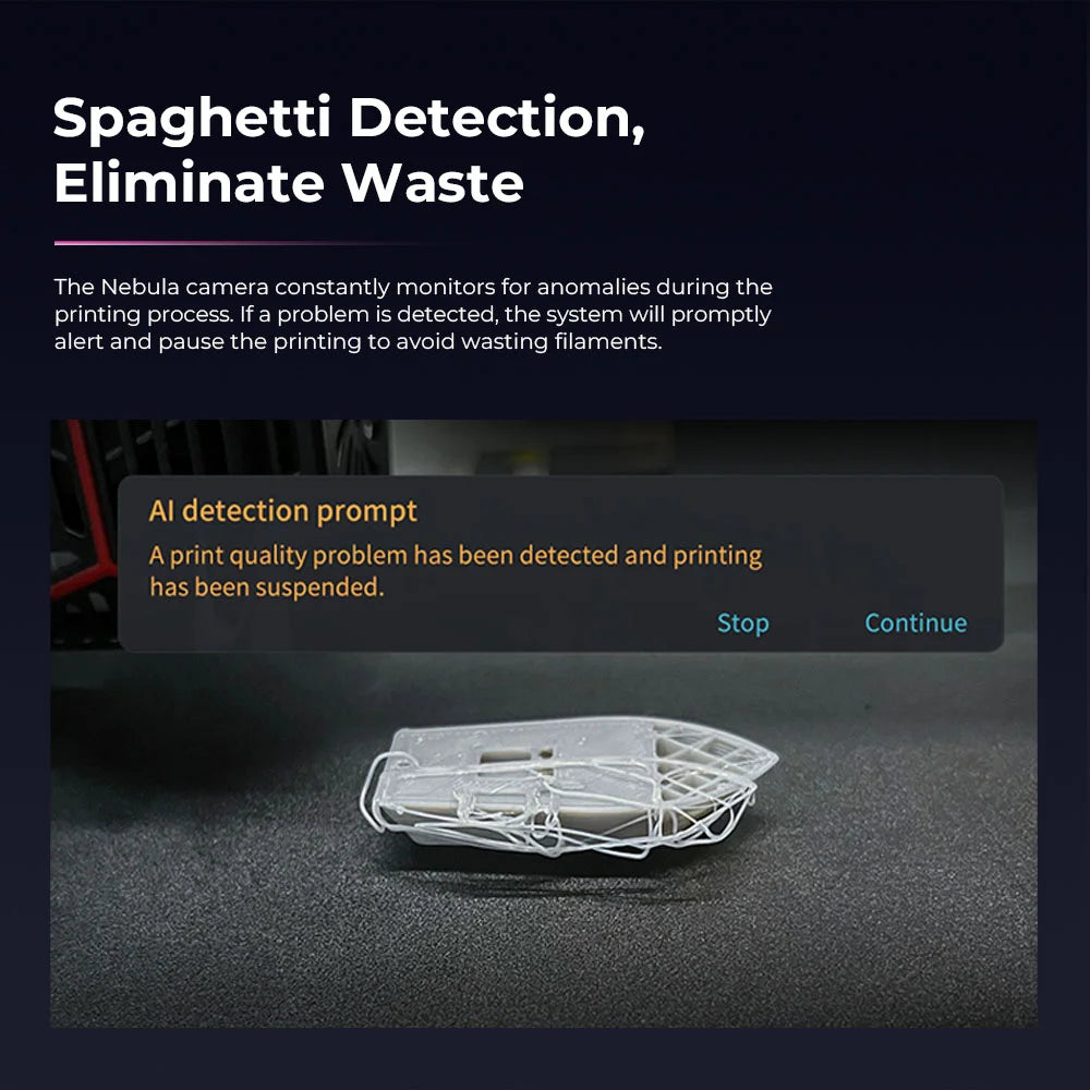 Creality Official 3D Printer Nebula Camera Night Vision Function Remote Monitoring WiFi Connection Auto Generate Time-lapse Photography Live Camera 24-Hour 3D Print Monitoring for 3D Printer Ender-3