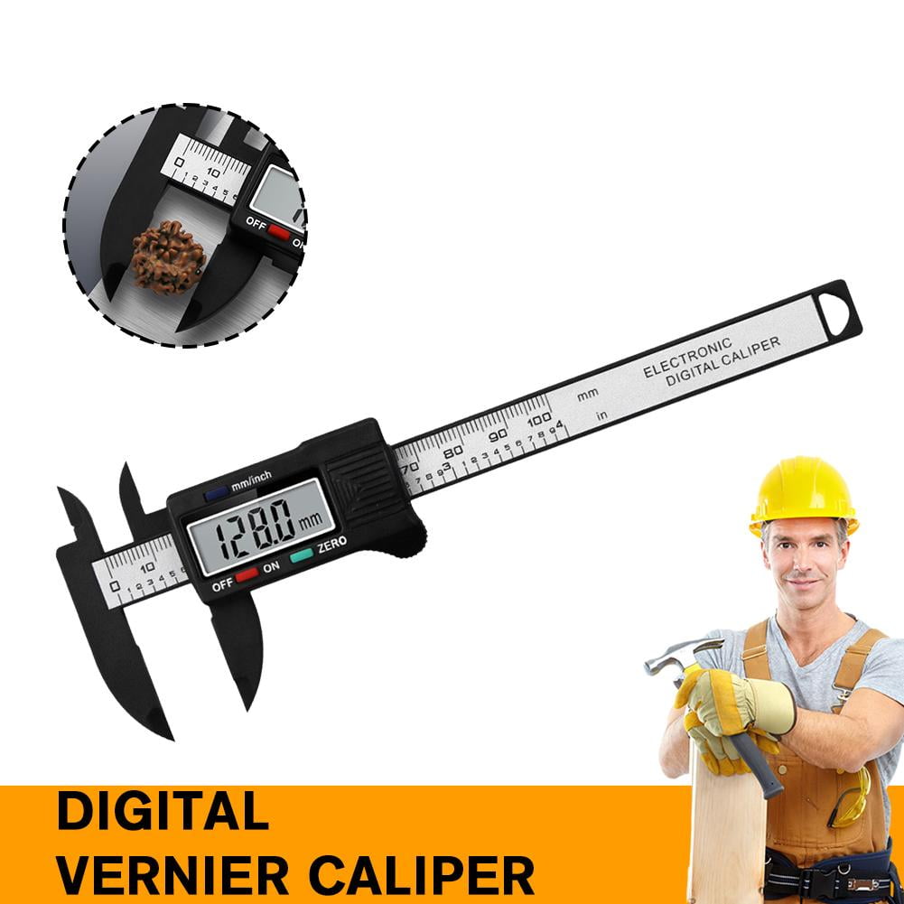 ZOUBAOQ New 100mm Electronic Digital Caliper Carbon Fiber Dial Vernier Caliper Digital Micrometer Tool Ruler Measuring Gauge