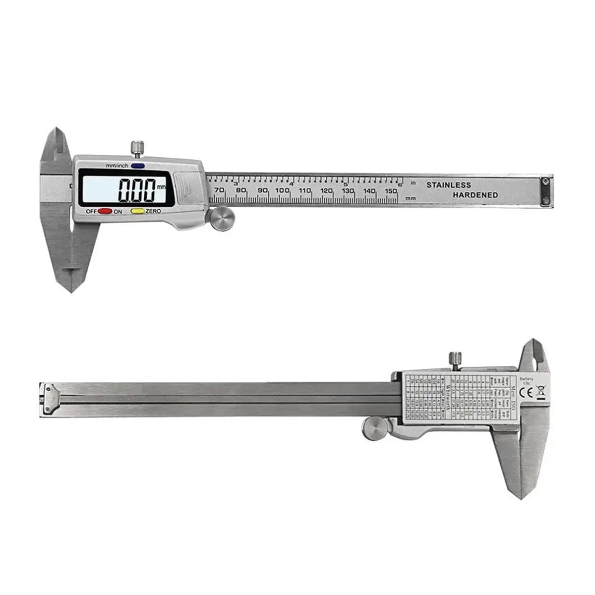 150mm Electronic Digital Metal Caliper 6 Inch Stainless Steel Vernier Caliper Gauge Micrometer Measuring Tool Digital Ruler ,Precision Measuring
