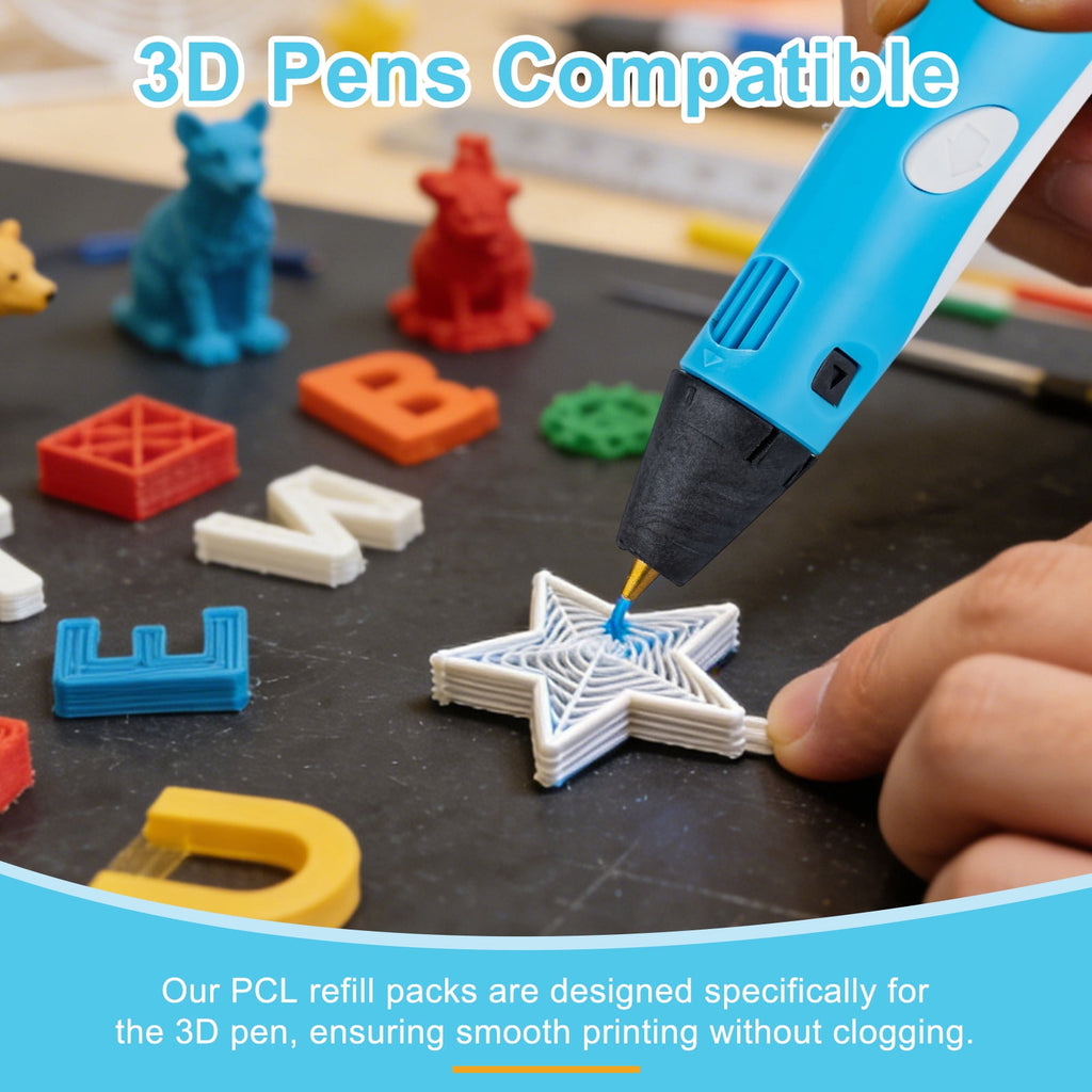 Uxcell 100 Pcs 3D Pen Refills, Low Print Temperature Filament 2.5mm x 15cm PCL Printer Filament Refill Packs, Only Support for 3D Pen, Dark Pink