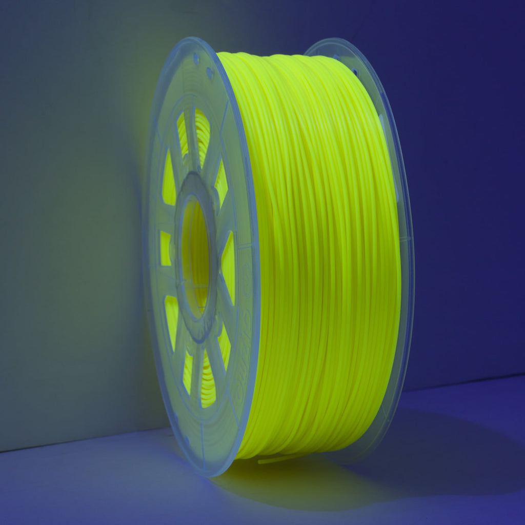Gizmo Dorks 3mm (2.85mm) Specialty Blacklight ABS Filament for 3D Printers 1 kg / 2.2 lbs, Flourescent UV Yellow