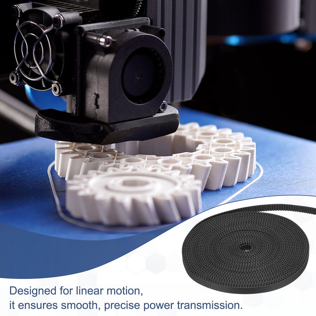 Uxcell Rubber 2GT Timing Belt 6x5000mm 2mm Pitch 1.5mm Thick Black Open Loop Pulley Timing Belt for 3D Printer