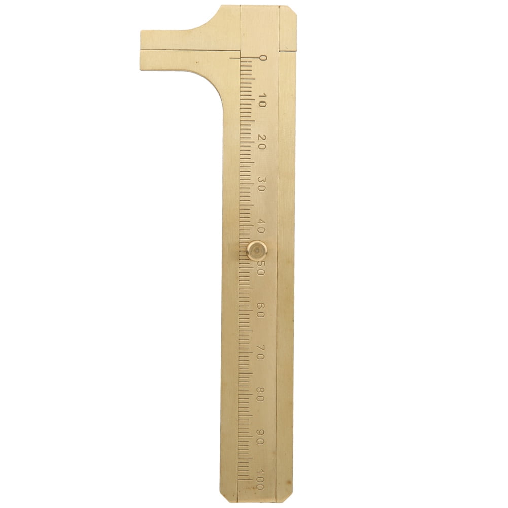 BIMZUC Brass Vernier Caliper 3.94 inches / 10 cm Pocket Measuring Tool for Jewelry Woodworking Crafts and Stones