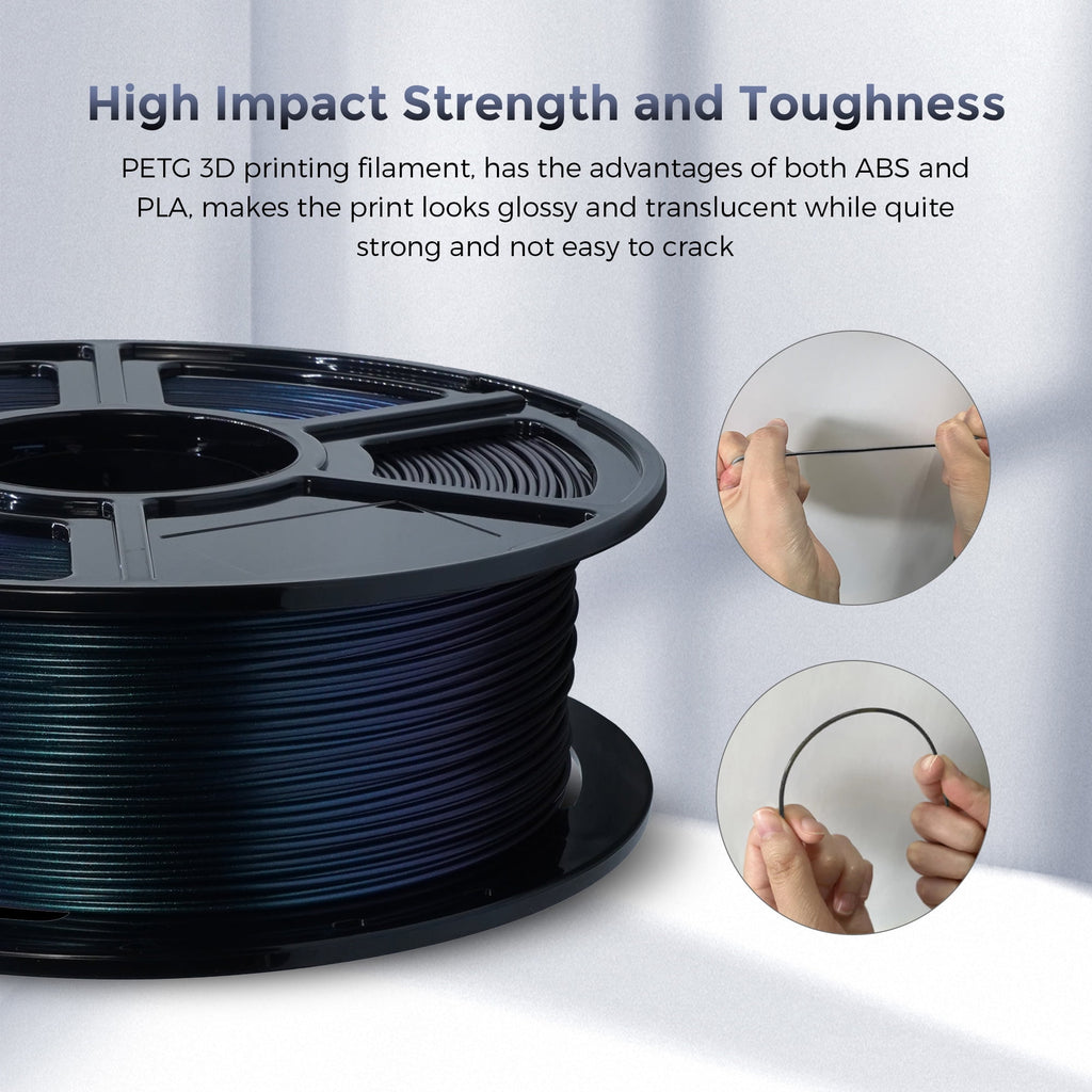 Flashforge PETG Filament 1.75mm, 1KG/2.2lbs PETG 3D Printer Filament, Burnt Titanium
