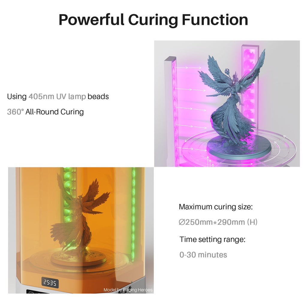 ELEGOO Mercury XS Bundle with Separate Washing and Curing Station for Resin 3D Printed Models Yellow