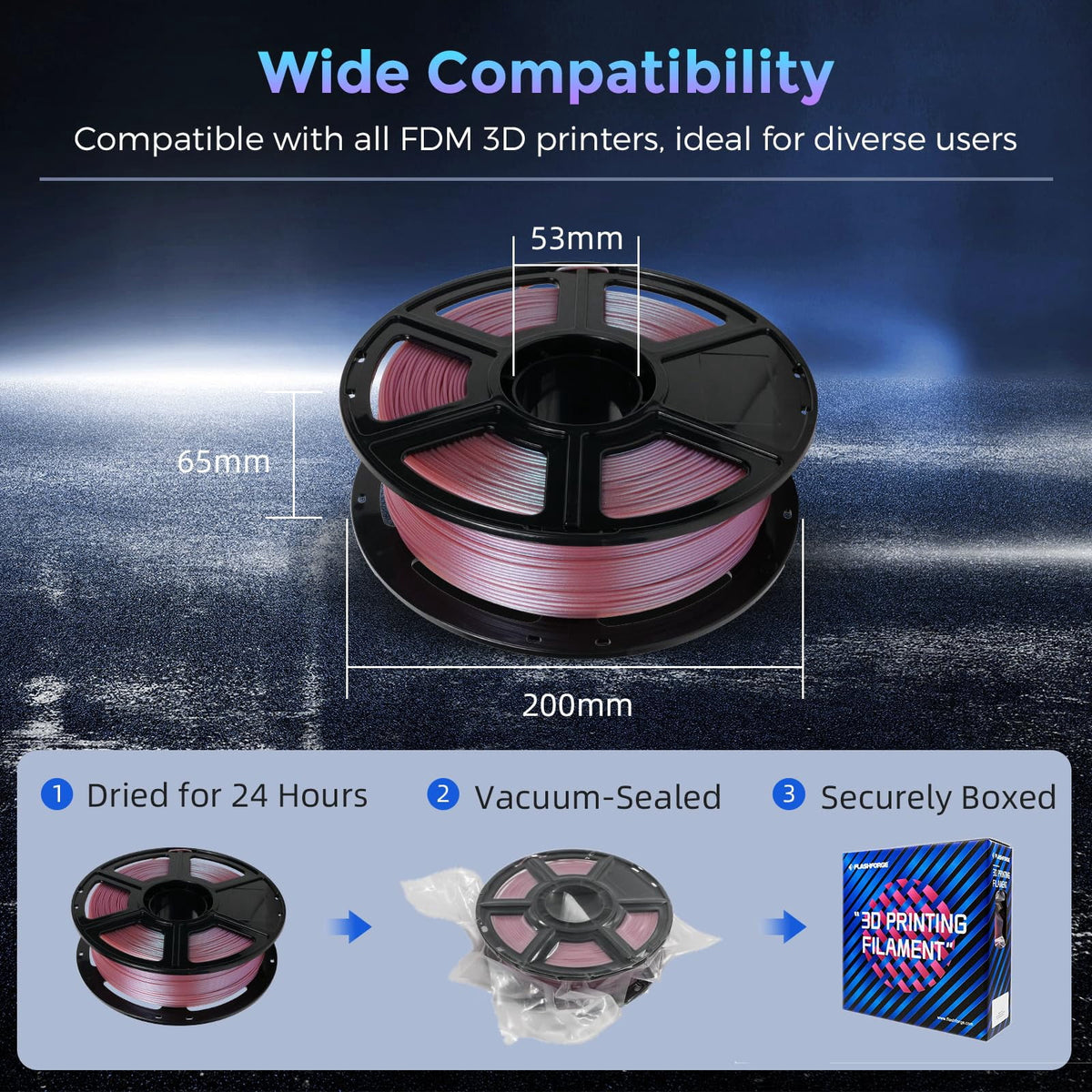 Flashforge PLA Filament 1.75mm, 1KG/2.2lbs PLA 3D Printer Filament, Burnt Titanium