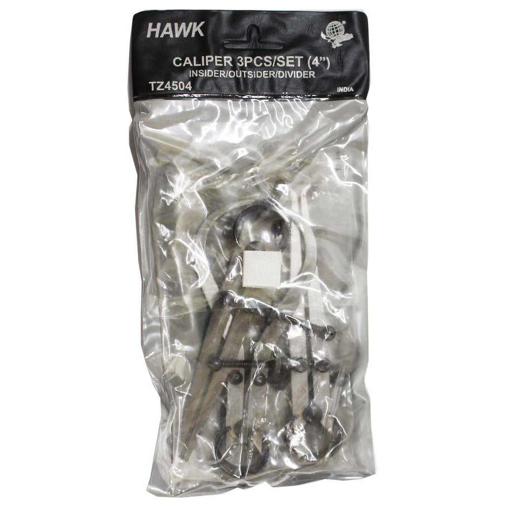 QUIX 3 Piece Caliper Set | Robust Steel Construction | Precise Locking Screw Mechanism | Versatile 4" (10.2 cm) Calipers | Ideal for Professional and Enthusiast Use