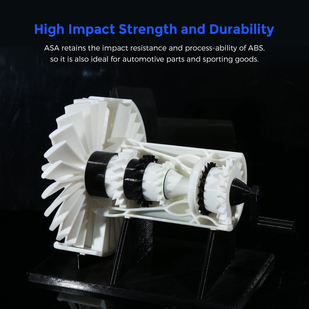 Flashforge ASA Filament 1.75mm, 1KG/2.2lbs UV Resistant ASA 3D Printer Filament with Satin Finish, White