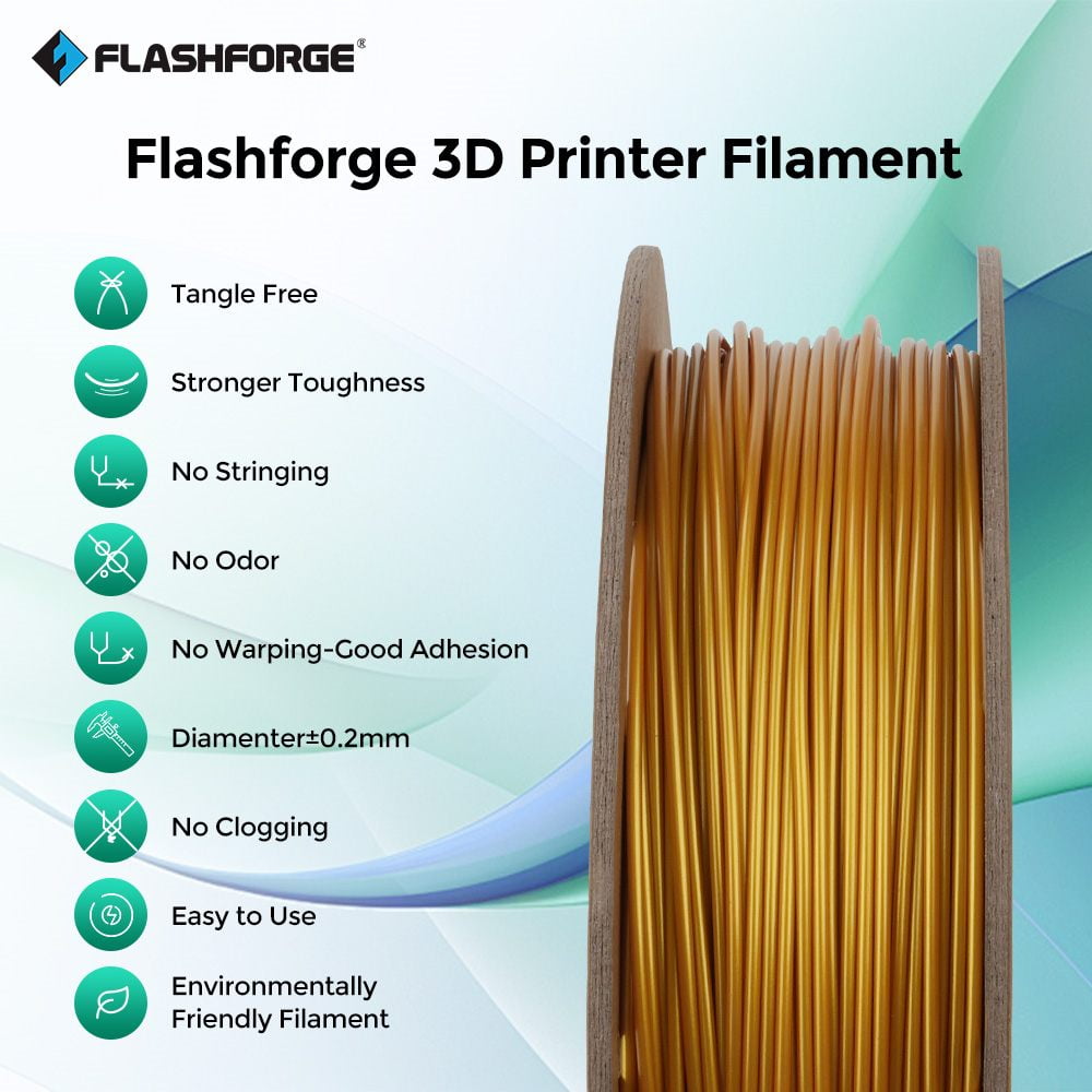 Flashforge PETG Filament 1.75mm, 1KG/2.2lbs PETG 3D Printer Filament, Black