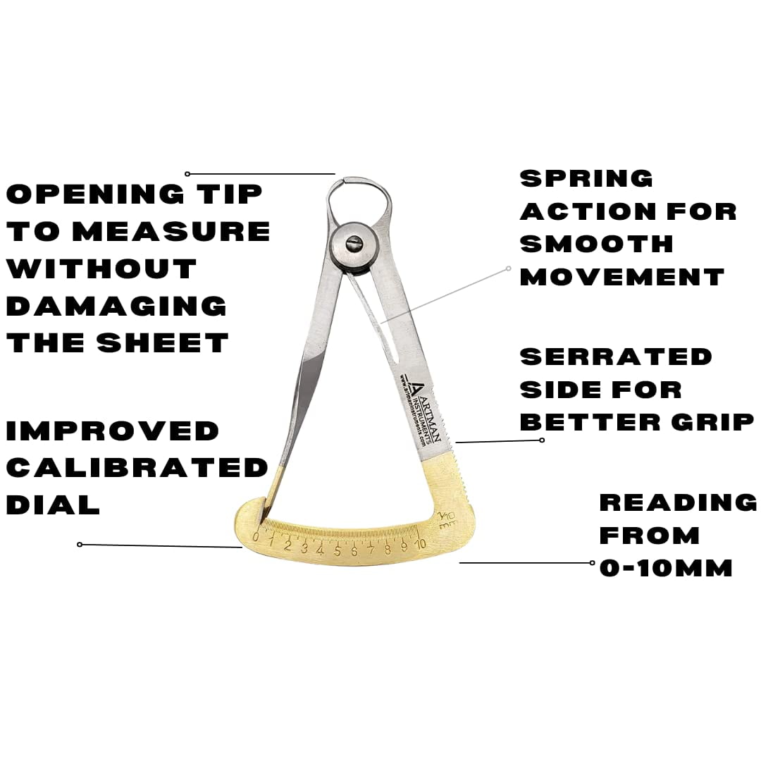 Caliper 1 to 1/10th mm Gauge Jewelers Art & Craft Thickness by Artman Brand