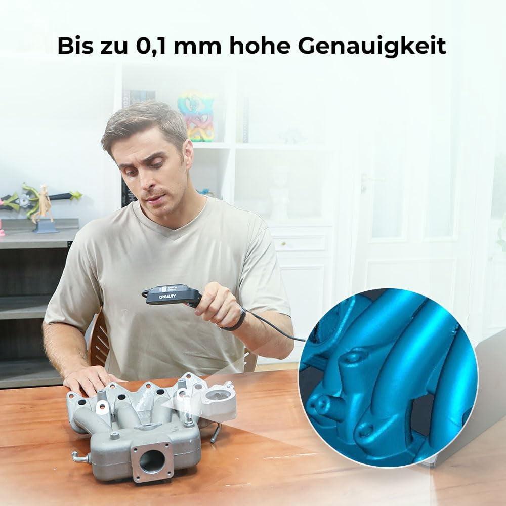 Creality CR-Scan Ferret Pro 3D Scanner for 3D Printing & Modeling, Fast Scan with 0.1 MM Accuracy ASIC Chipset Full-Color Scanning Portable Handheld Scanner for iOS Mac Win 10 11 Android