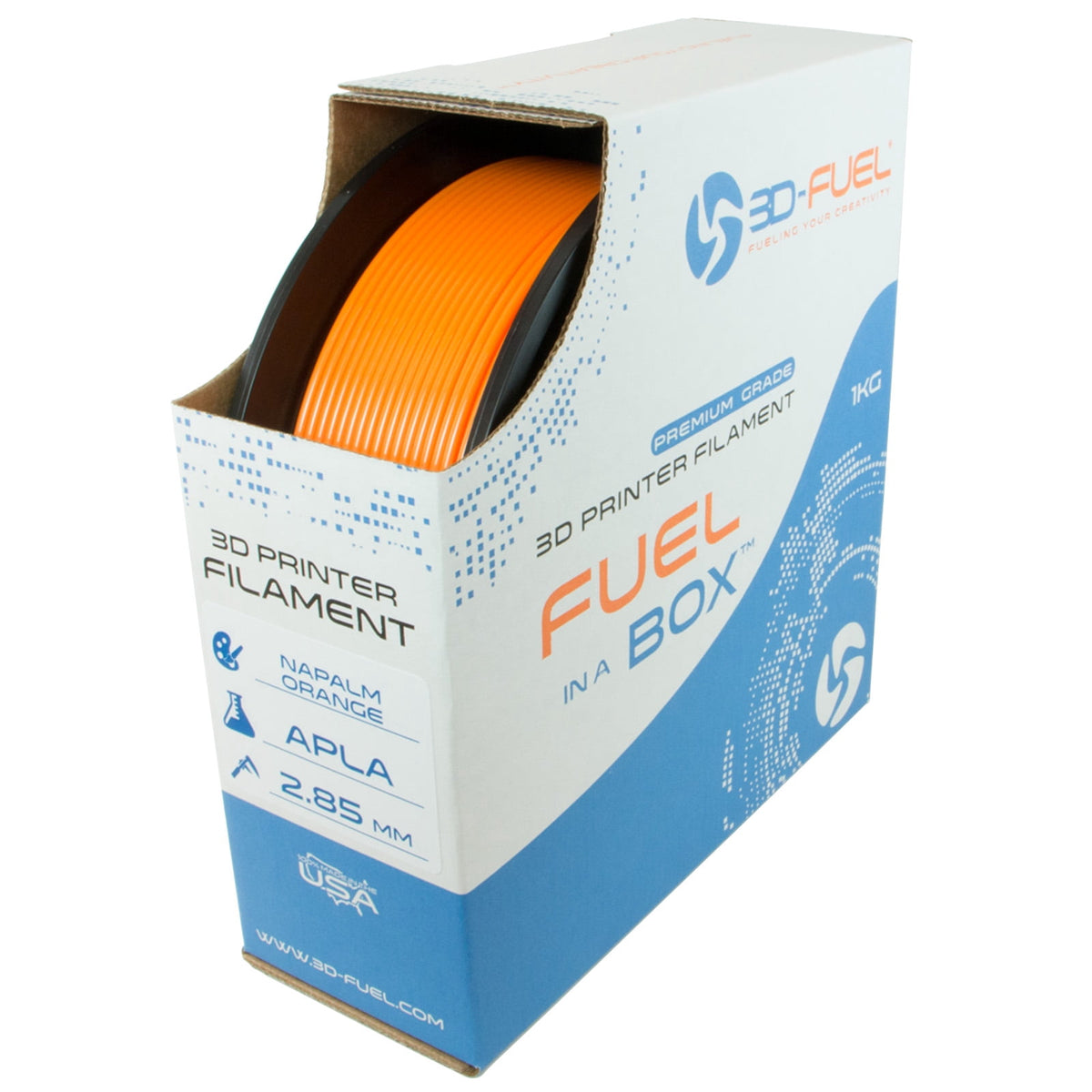 3D-Fuel WorkDay PLA Tangerine Orange 2.85mm 1Kg 3D Filament Diameter Tolerance +/- 0.05mm