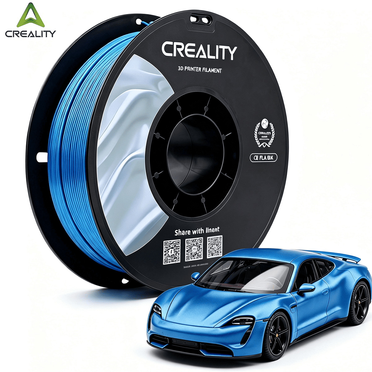 Creality 3D Printing Silk PLA Filament 3D Printer Gold Silver Shiny Filaments 1.75mm Neatly Wound Dimensional Accuracy +/- 0.03 mm Silk Smooth Printing 2.2lbs for Most 3D Printers